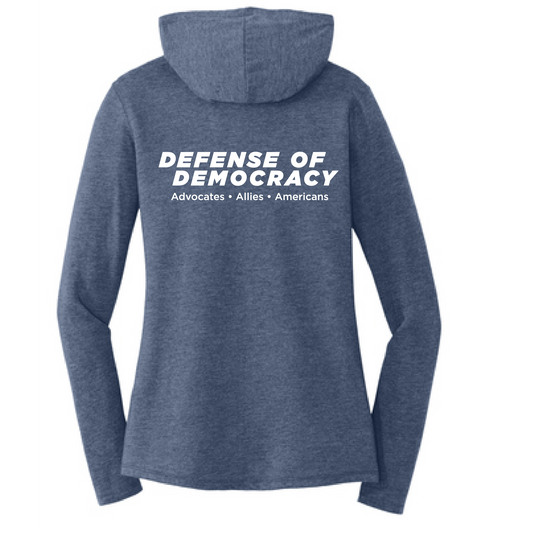 Ladies Hooded T-shirt - Defense of Democracy - Choose your logo and colors!