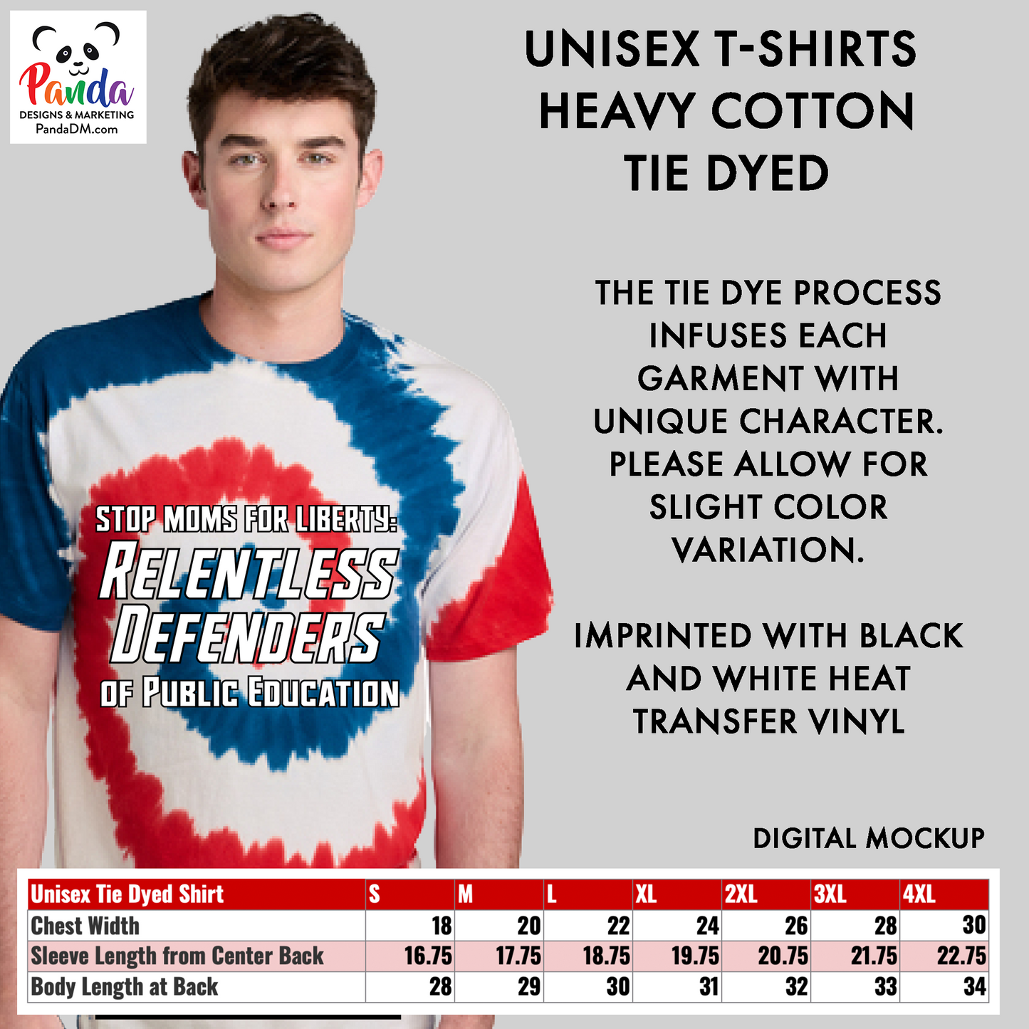 Unisex Red, White, & Blue Relentless Defenders Tie Dyed T-shirts (SMFL)