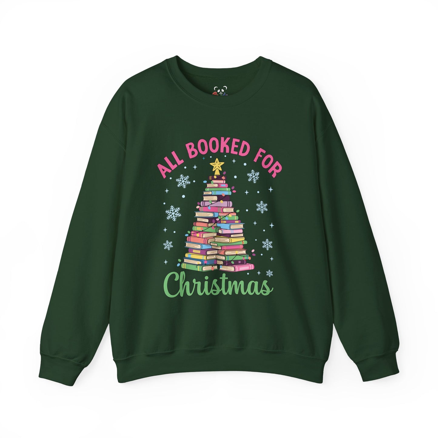 "All Booked for Christmas" Cozy Pastel Crewneck Sweatshirt