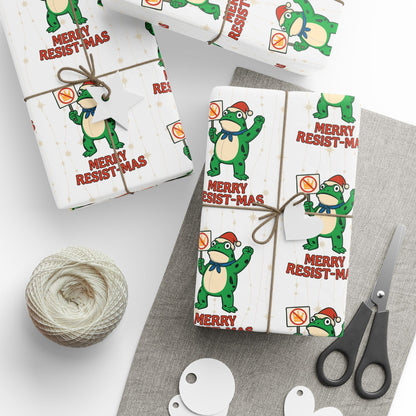 Wrapping Paper — Merry Resist-mas Frog Holiday Gift Wrap