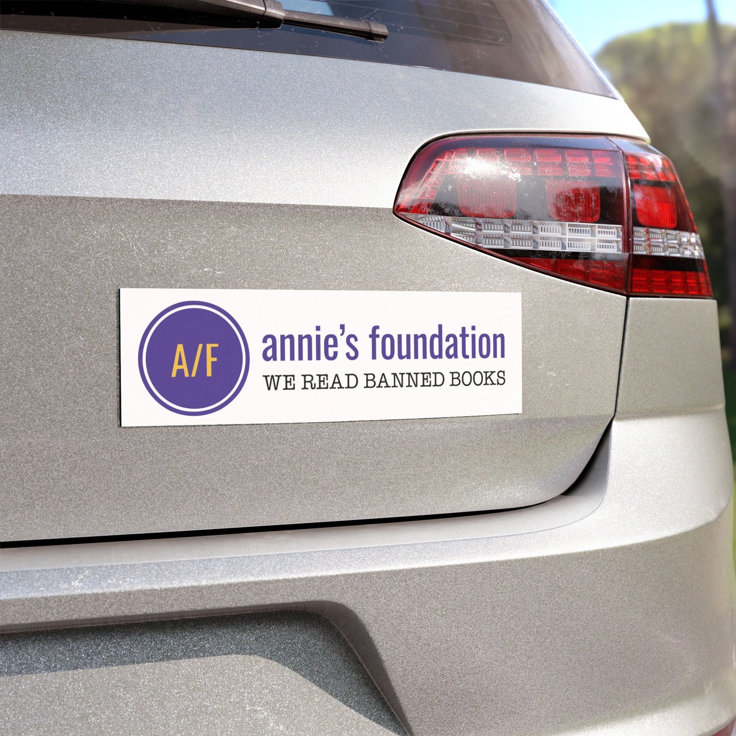 Car Magnet Annie's Foundation - We Read Banned Books Bumper Sticker Size