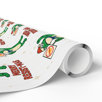 Wrapping Paper — Merry Resist-mas Frog Holiday Gift Wrap