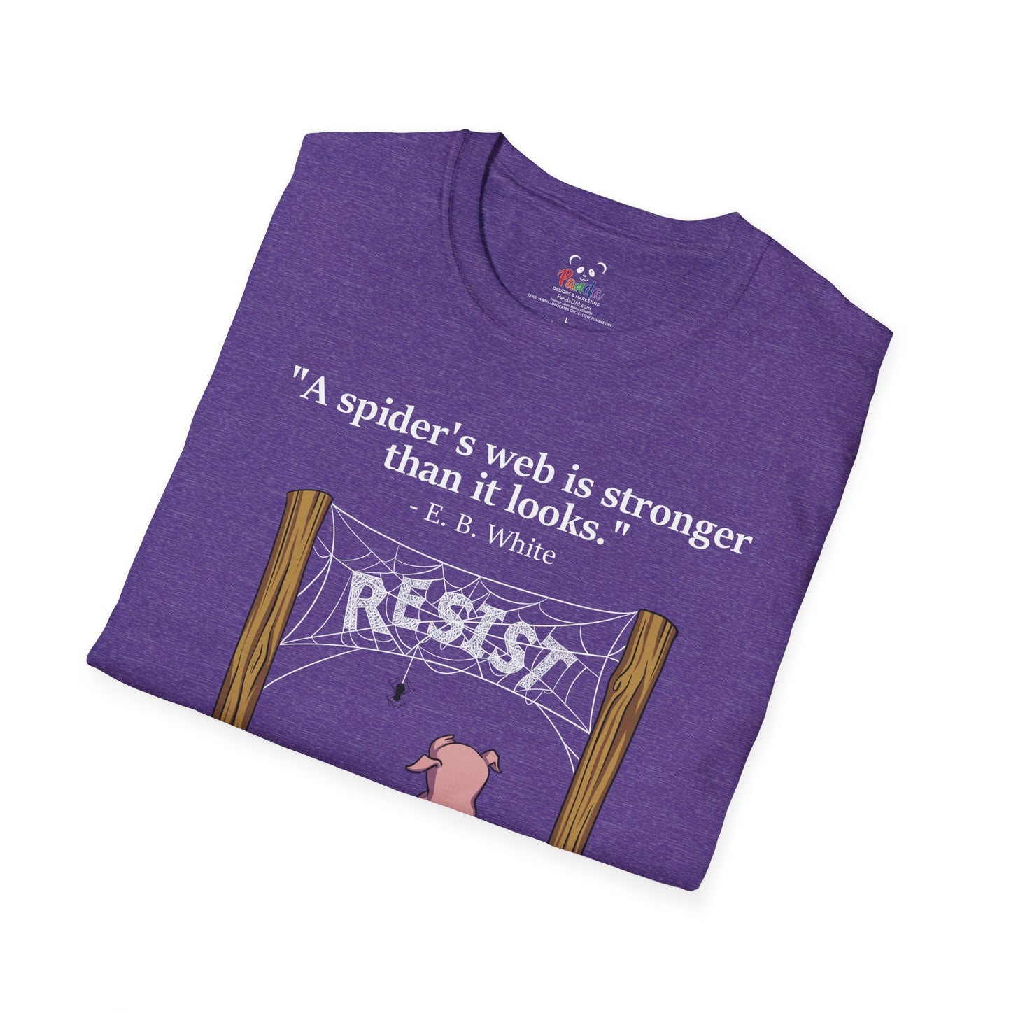 Unisex Resist Spiderweb Quote T-Shirt — "A spider's web is stronger than it looks" Fundraiser Tee