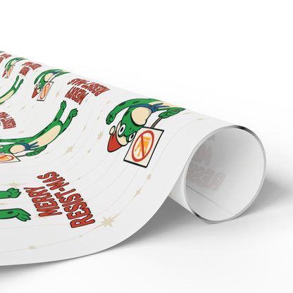 Wrapping Paper — Merry Resist-mas Frog Holiday Gift Wrap