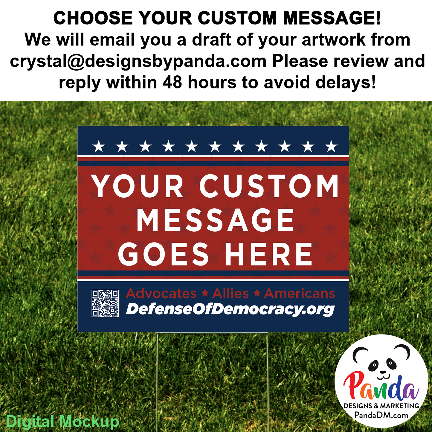 Yard Sign Custom Message