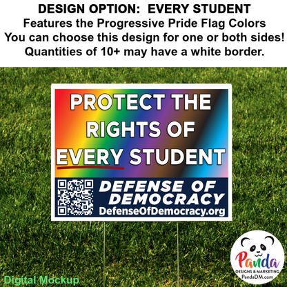 Yard Sign - Multiple Designs or Create Your Own! Defense of Democracy