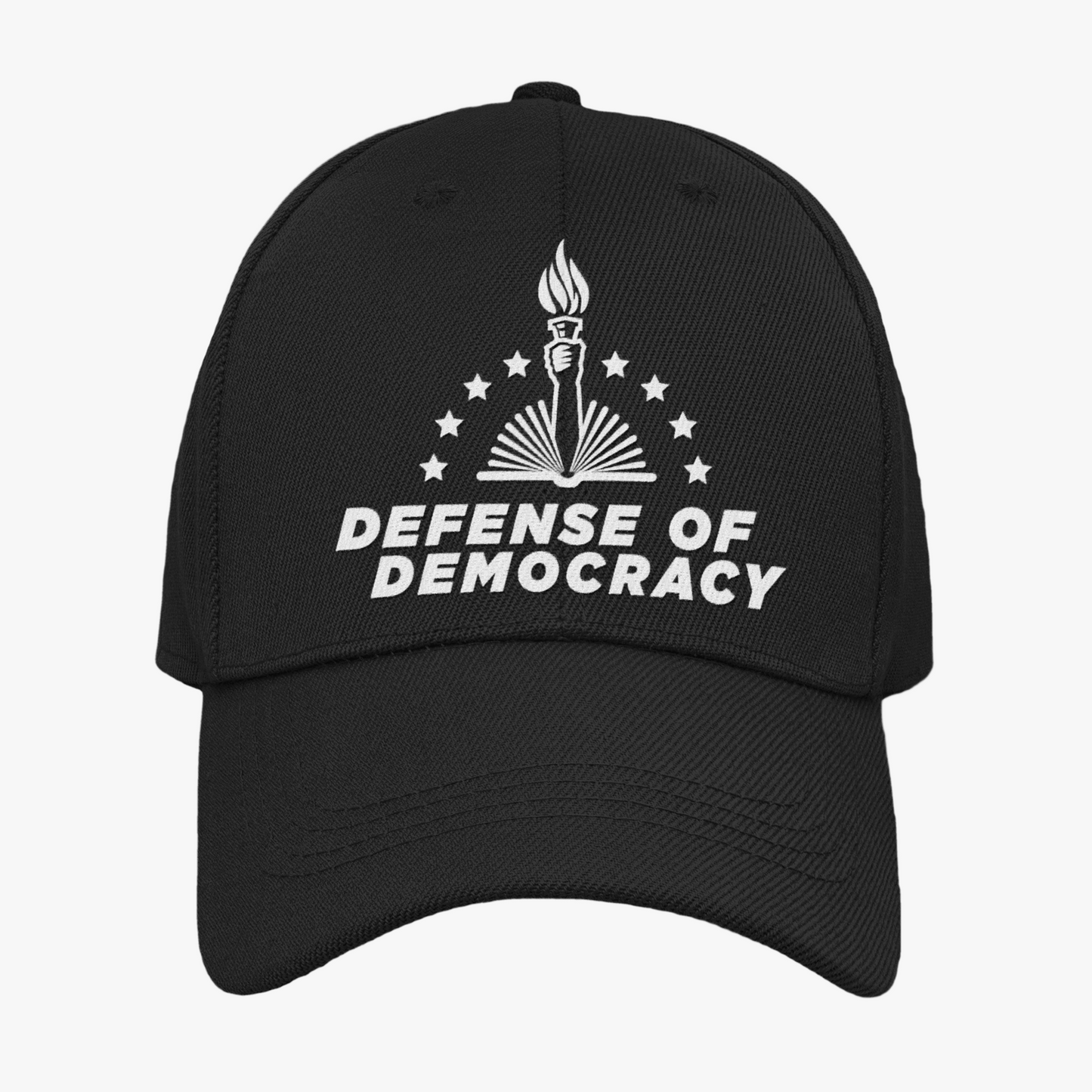 Embroidered Hat - Defense of Democracy Logo on Cotton Twill 6-panel unstructured baseball cap