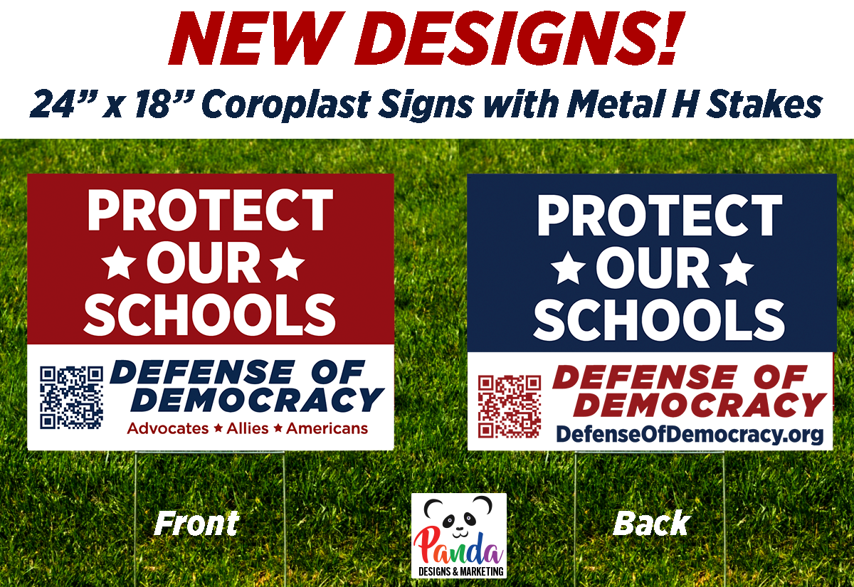 Yard Sign - Multiple Designs or Create Your Own! Defense of Democracy