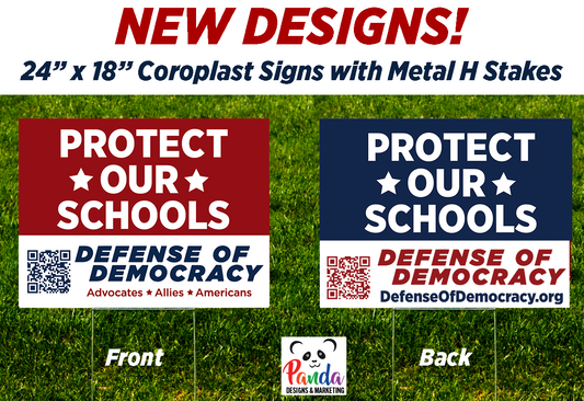 Yard Sign - Multiple Designs or Create Your Own! Defense of Democracy