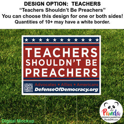Yard Sign - Multiple Designs or Create Your Own! Defense of Democracy