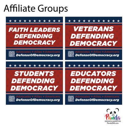 Yard Sign - Multiple Designs or Create Your Own! Defense of Democracy