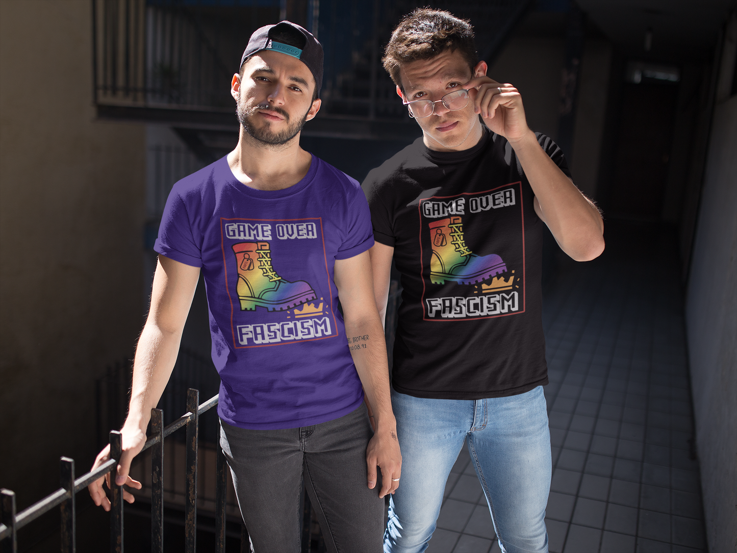 Game Over: Fascism – Rainbow Boot Edition (All T-shirt Styles)