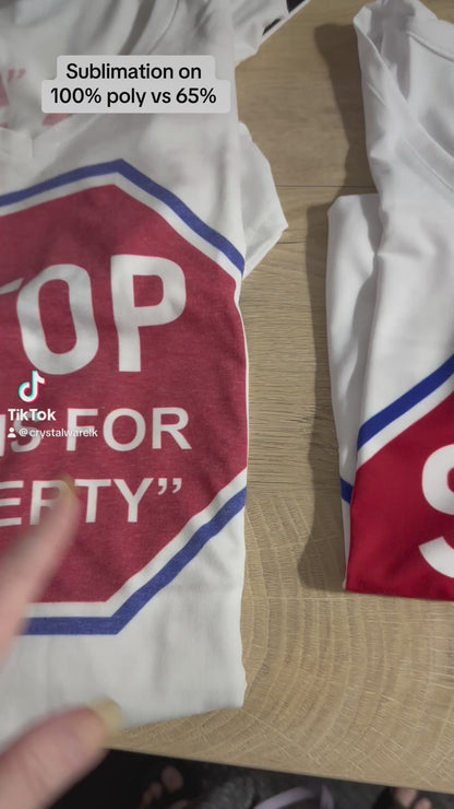 White Stop Moms for Liberty Sublimated T-shirt or Long Sleeve