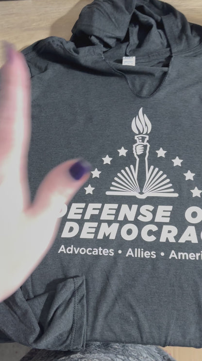 Men's / Unisex Hooded T-shirt - Defense of Democracy - Choose your logo and colors!