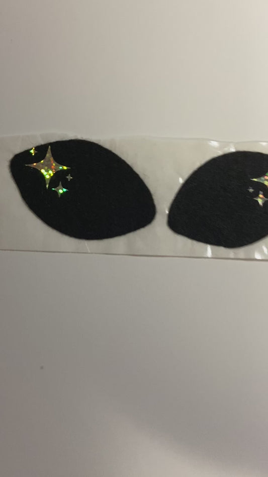 Alien Shaped Felt Eyes with Stars for Amigurumi - 4 Pairs
