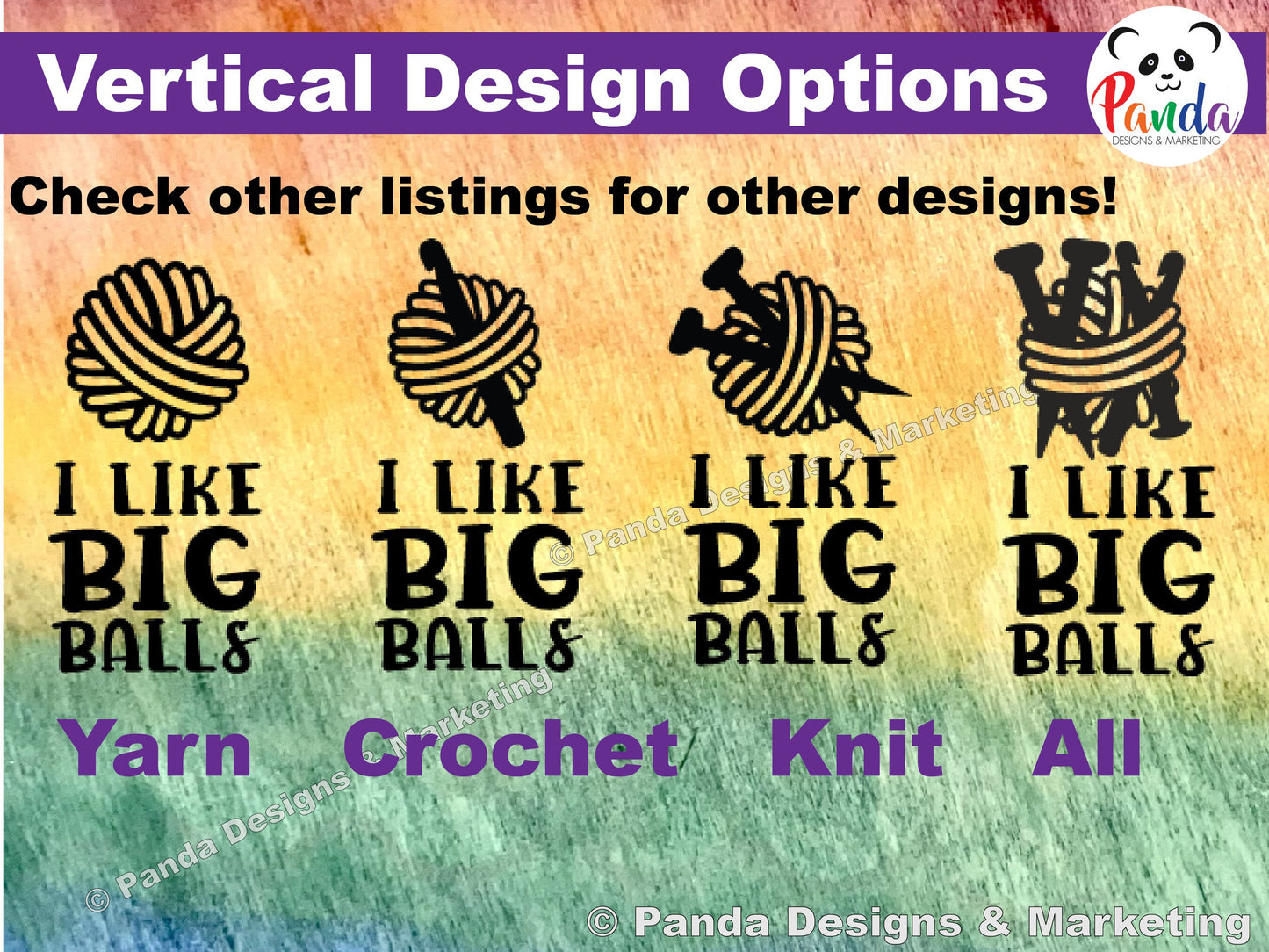I like big balls of yarn vinyl decal sticker. crochet vertical layout. Funny die-cut laptop sticker for wool lovers.