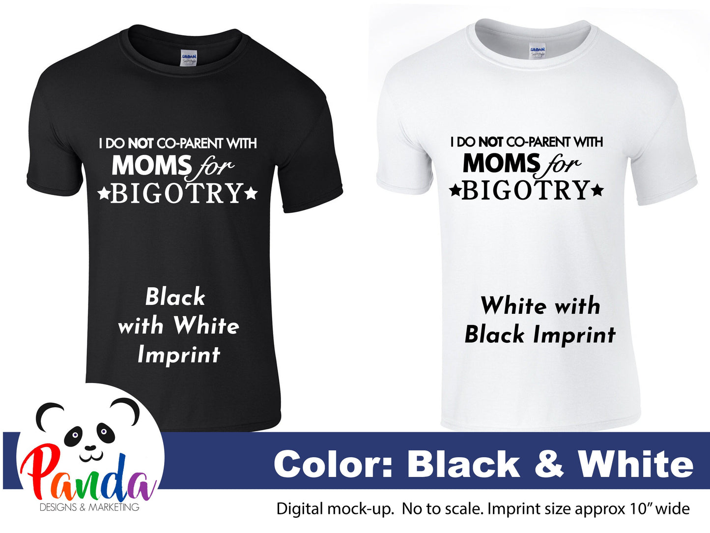 Unisex Crew Neck I do NOT co-parent with Moms for Bigotry.  Softstyle shirt with heat transfer imprint