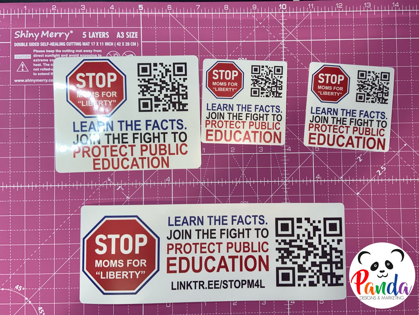 STOP Moms for Liberty QR code full color vinyl sticker