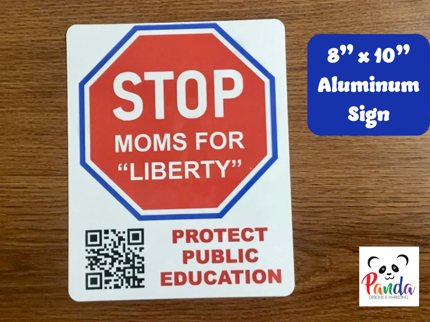 STOP Moms for Liberty 8x10 Aluminum sign