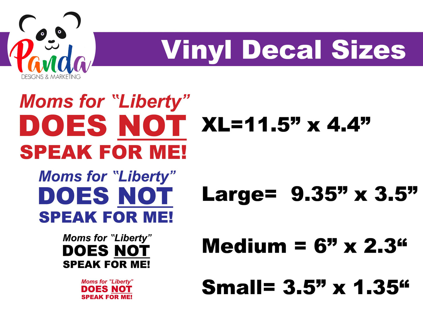 Moms for "Liberty" Does NOT Speak for Me vinyl decal - SM4L