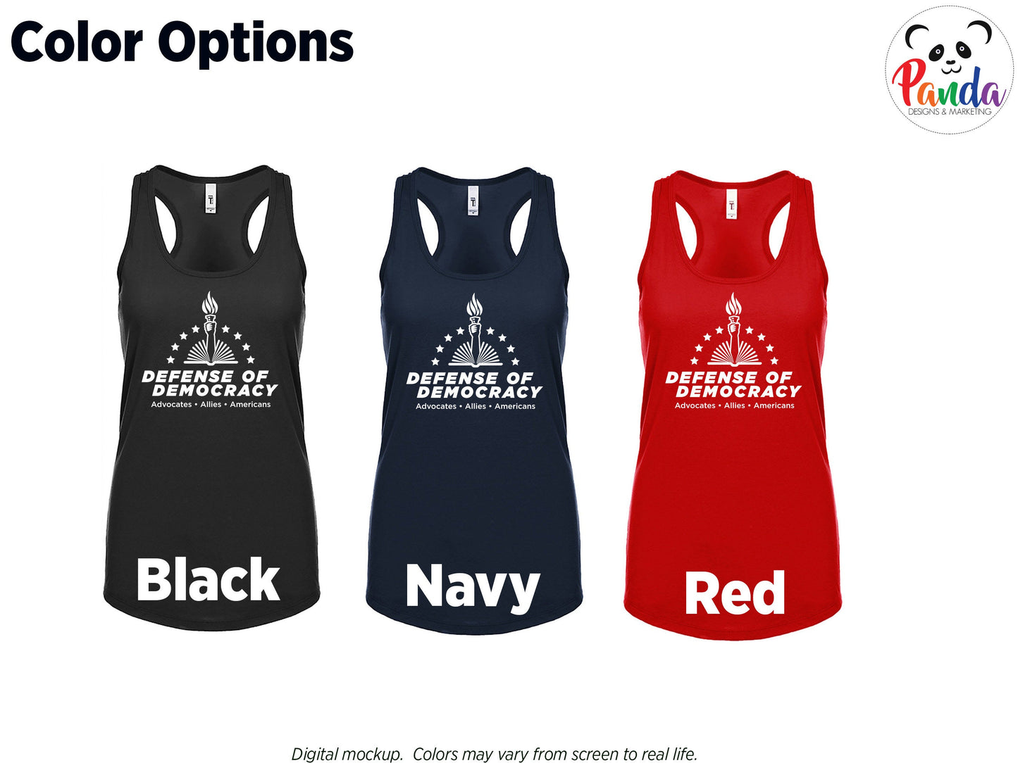 Ladies Racerback Tank Defense of Democracy.