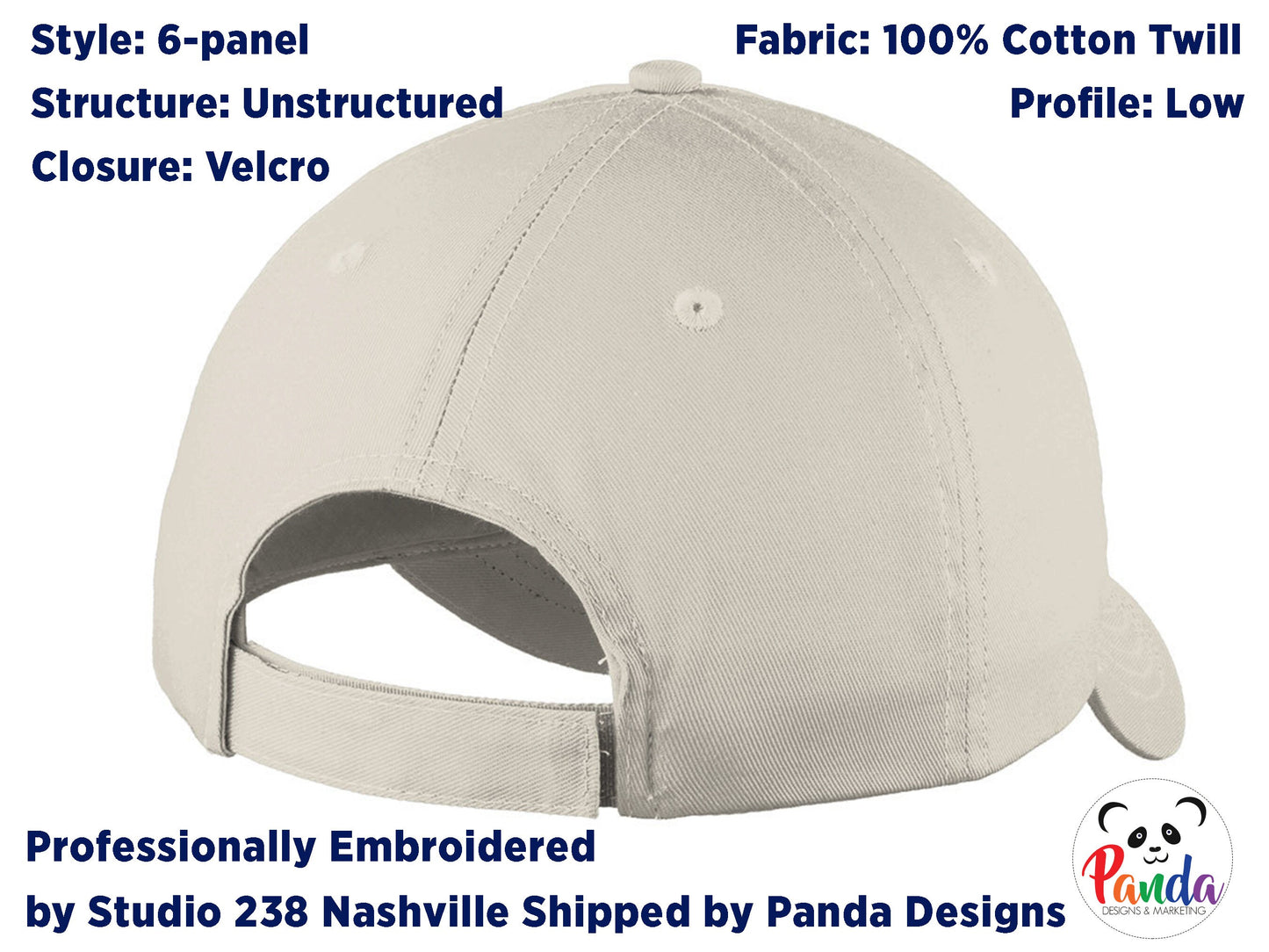 Embroidered Hat - Defense of Democracy Logo on Cotton Twill 6-panel unstructured baseball cap