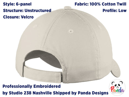 Embroidered Hat - Defense of Democracy Logo on Cotton Twill 6-panel unstructured baseball cap