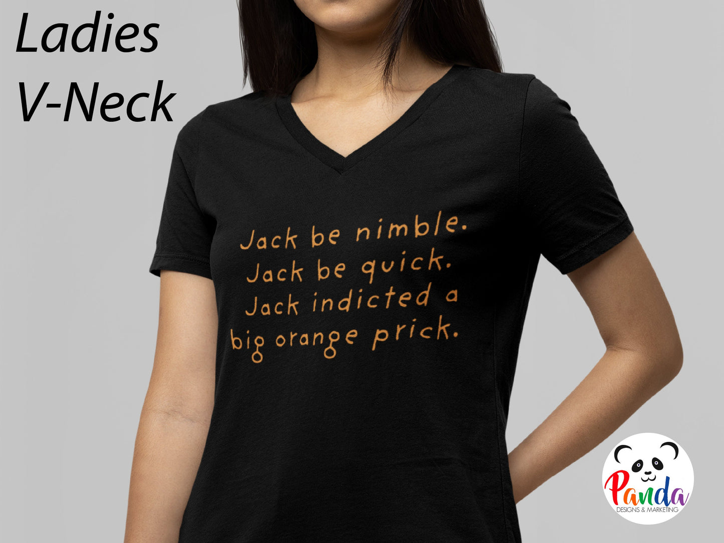 Jack be nimble, Jack be quick, Jack indicted a big orange… T-shirt (Unisex crew or ladies v-neck)
