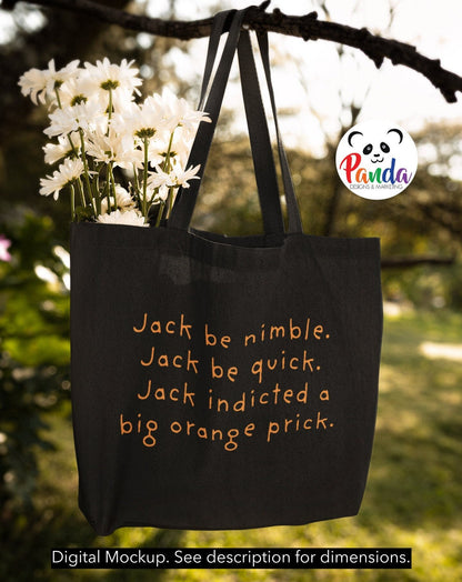 Jack be nimble, Jack be quick, Jack indicted a big orange… Tote Bag