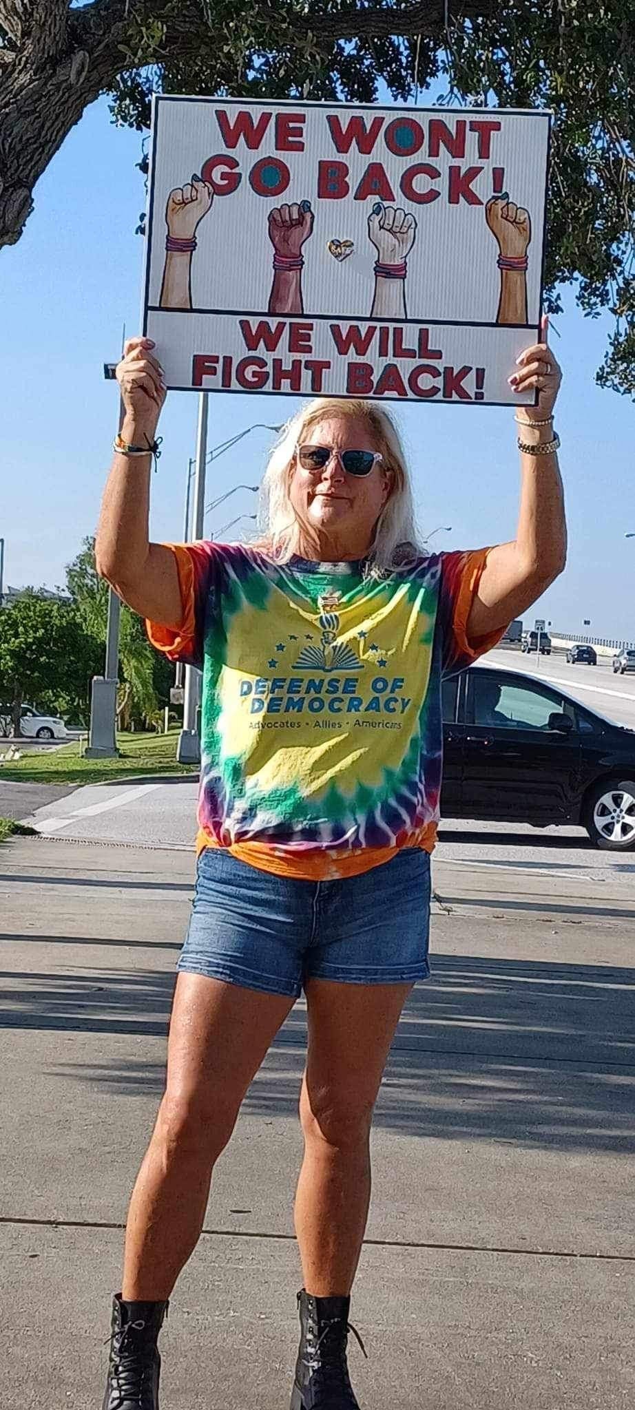 Proudly Defending Democracy Rainbow Tie Die Defense of Democracy T-shirt