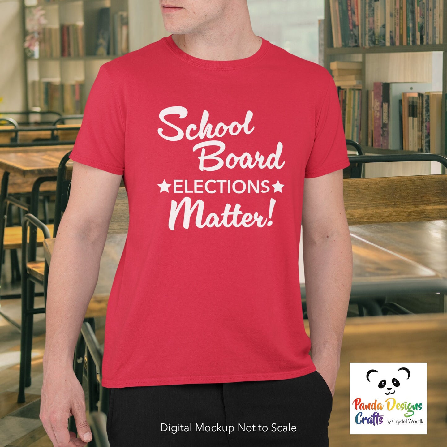 School Board Elections Matter Soft Cotton T-shirt. Plain text version. Public Education Advocacy shirt. Unisex Crew or Ladies V-neck.