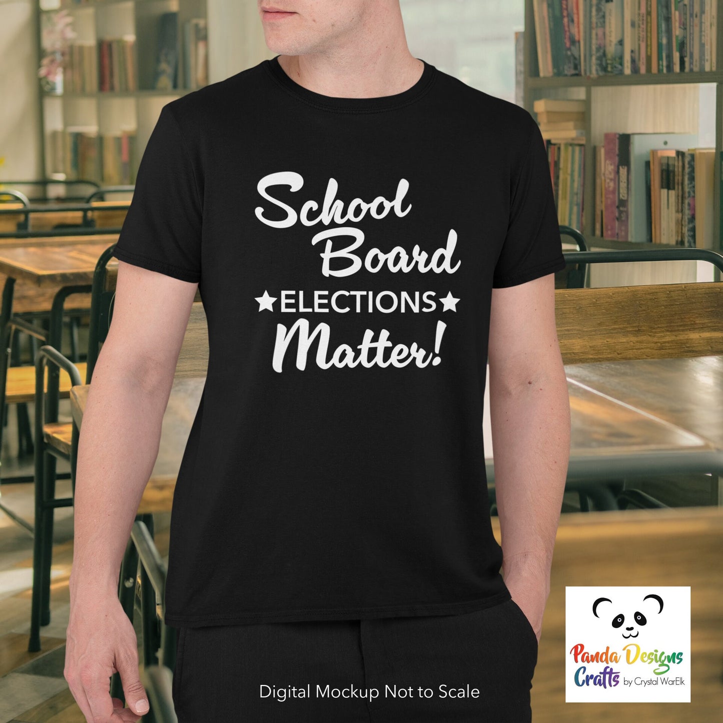 School Board Elections Matter Soft Cotton T-shirt. Plain text version. Public Education Advocacy shirt. Unisex Crew or Ladies V-neck.
